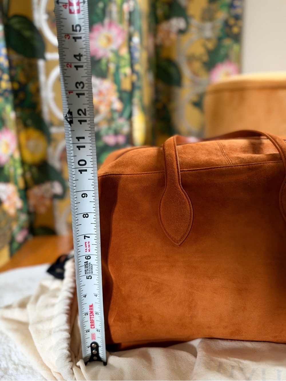 Khaite Maeve Weekender Large Leather Tote Bag Top Handle Suede - Picture 15 of 16